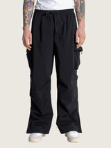 Pleat cargo track pants black