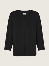 Silk ruffle blouse black