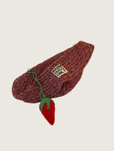 Strawberry crochet charm