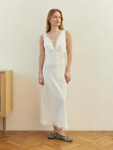 Silk dress with lace