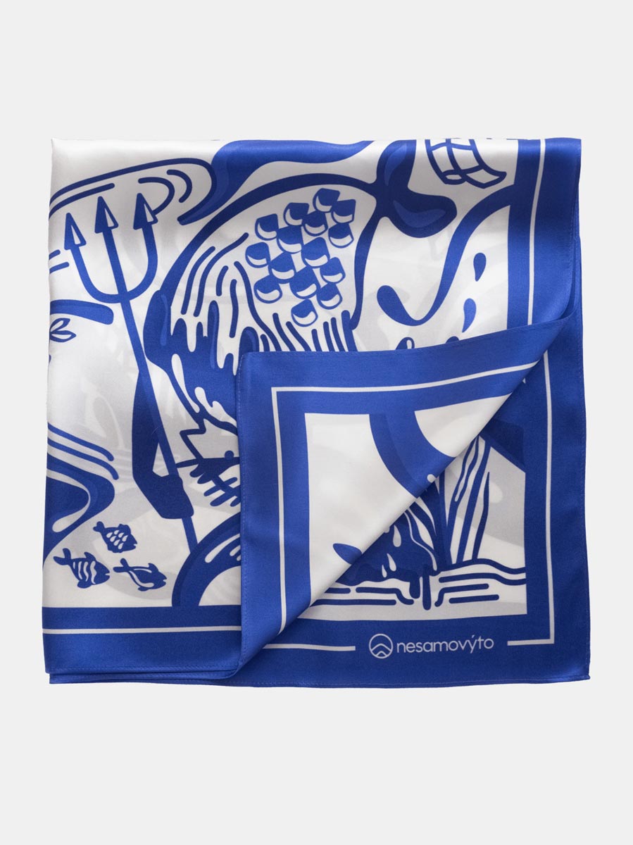 Silk scarf "Vodianyk" with double-side printing