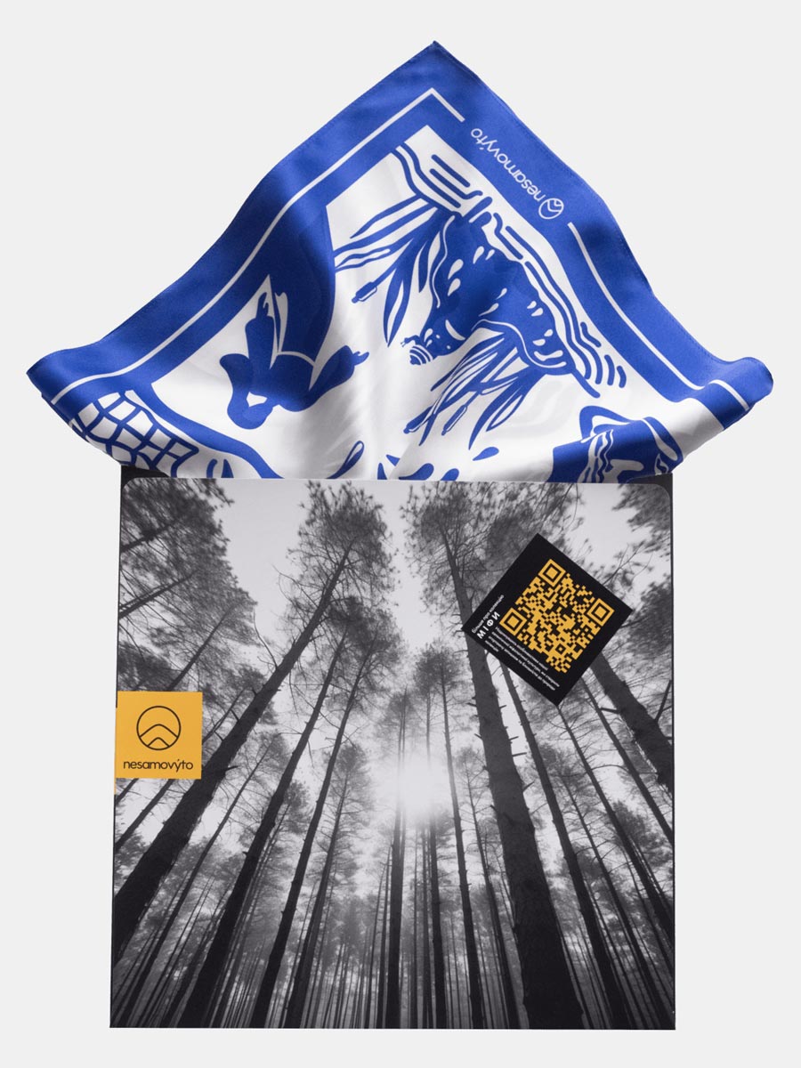 Silk scarf "Vodianyk" with double-side printing