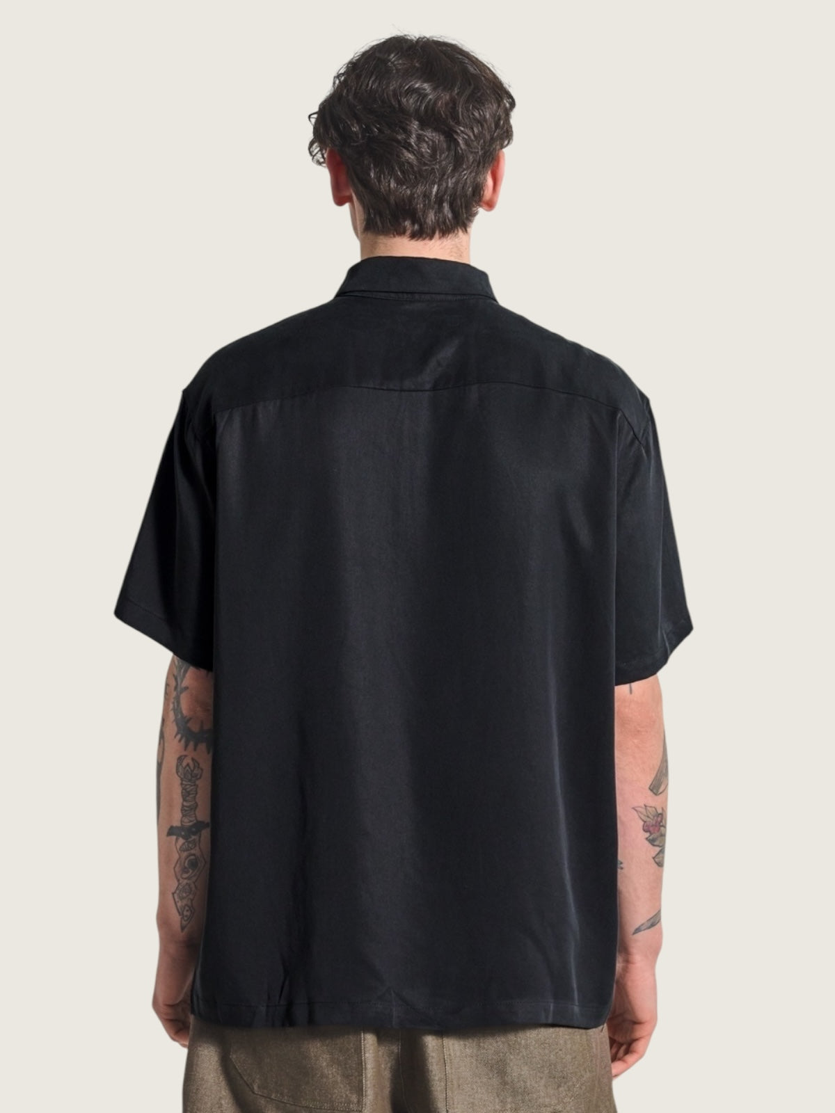 Button up tencel shirt black