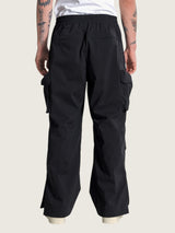 Pleat cargo track pants black