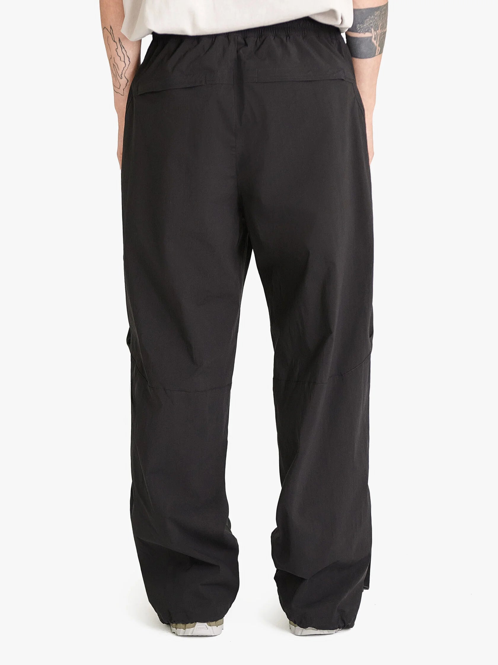 Pleat track pants black