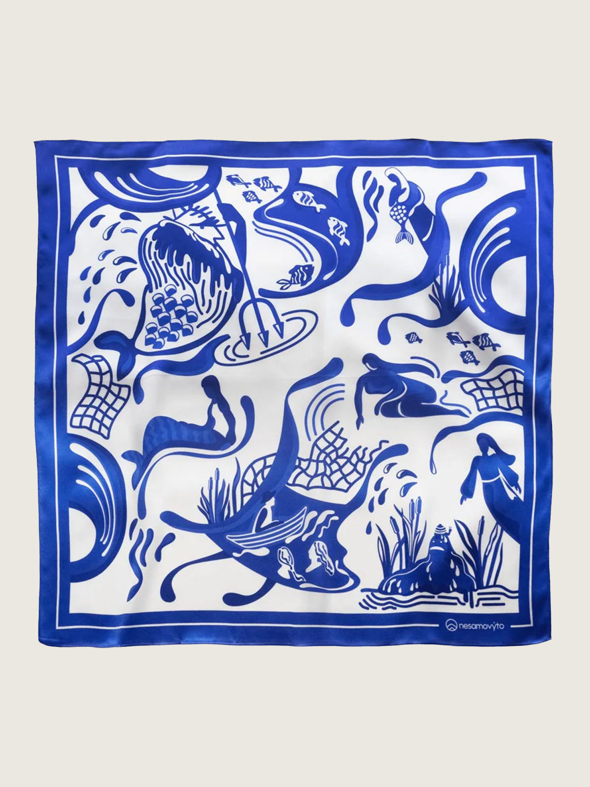Silk scarf "Vodianyk" with double-side printing