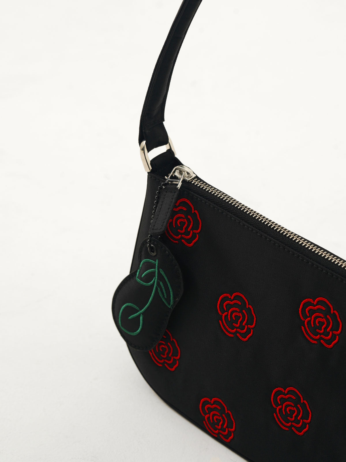 Basic+rose embroidered red roses bag