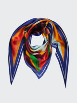 Silk scarf "I will go to the distant mountains" with double-sided printing