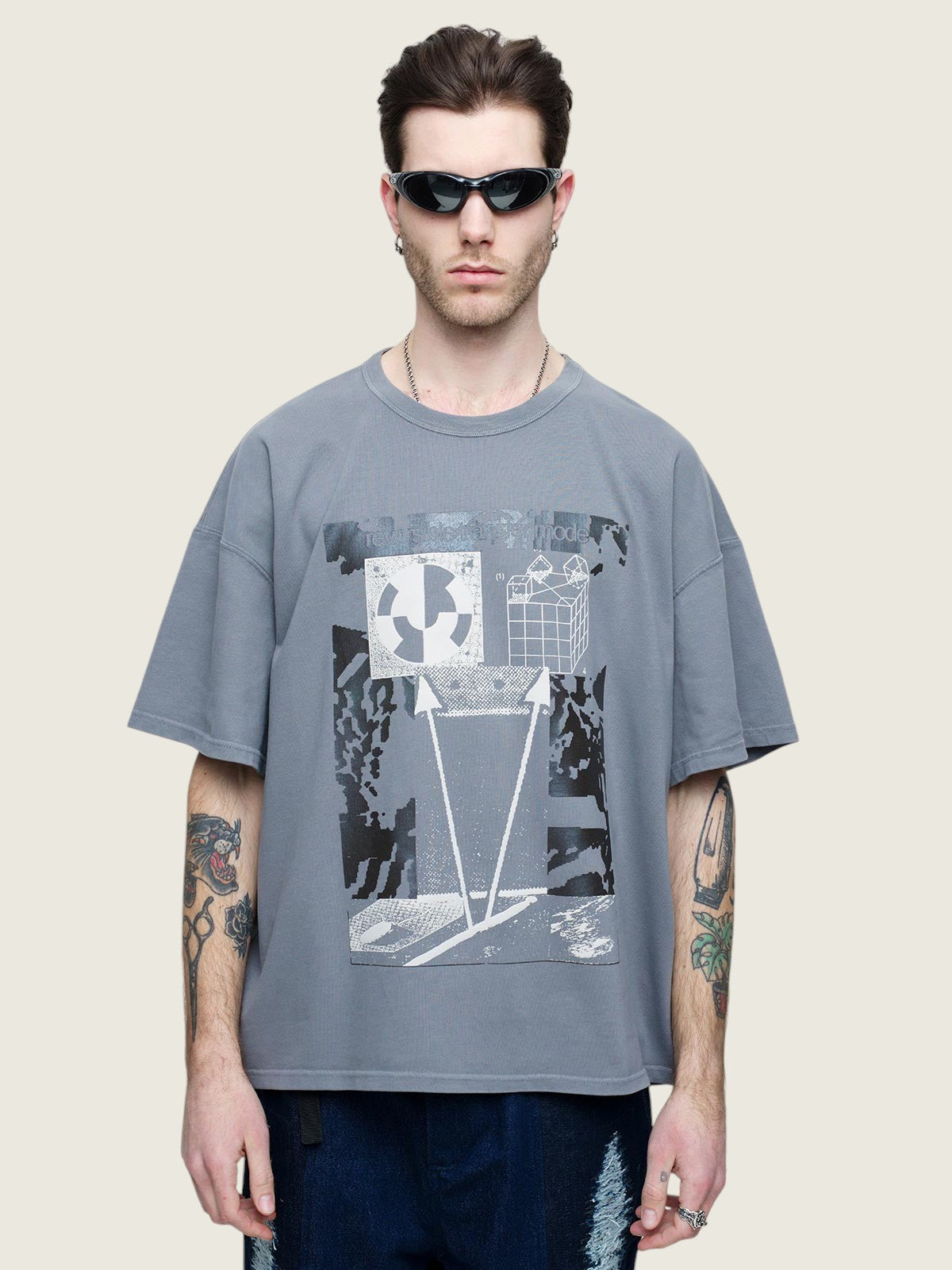 Reversible Transfer Mode Oversize T-Shirt