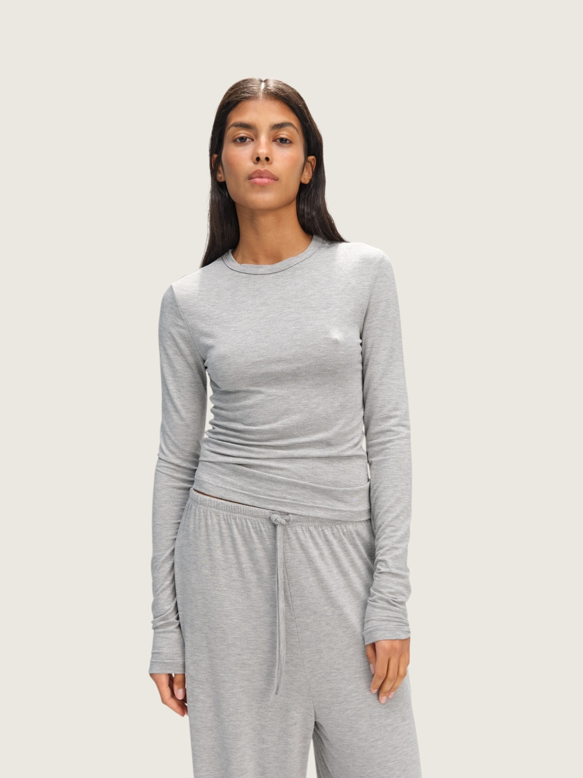 Gray slim viscose longsleeve