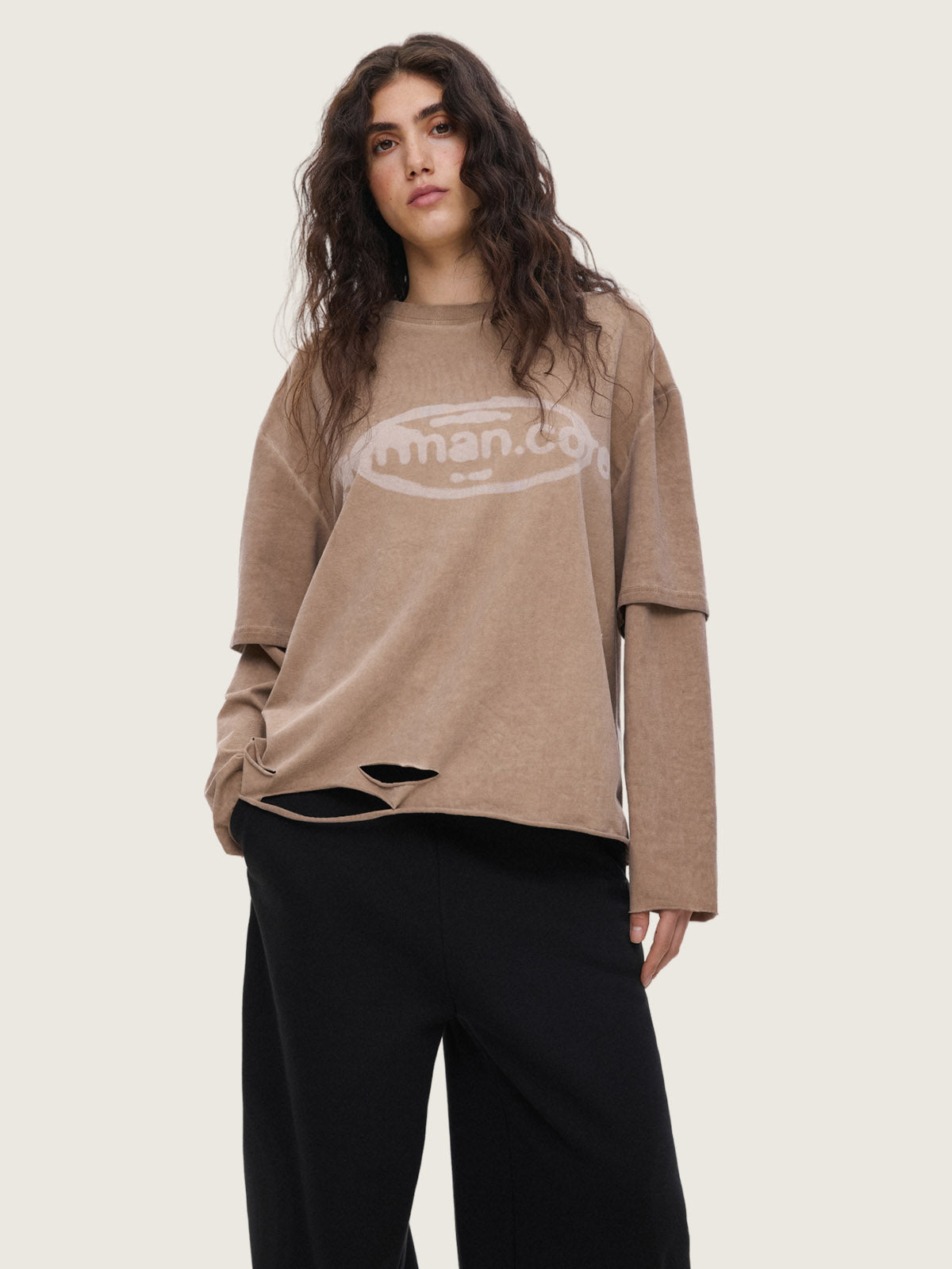 Vintage brown double sleeve longsleeve