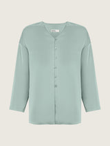 Silk rouffle blouse green