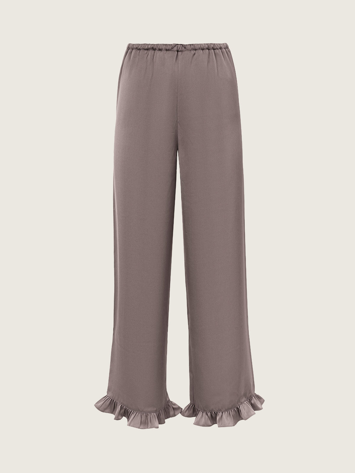 Silk ruffle pants mocha