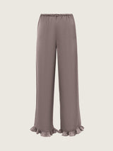 Silk ruffle pants mocha