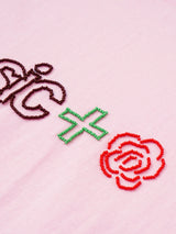 Basic+rose logo beaded t-shirt - Pink