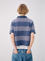 Striped Blue Polo Top