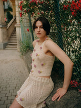Cream crochet top