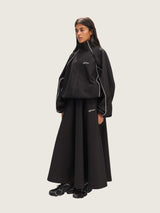 Black skirt made of raincoat fabric