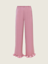 Silk ruffle pants rose