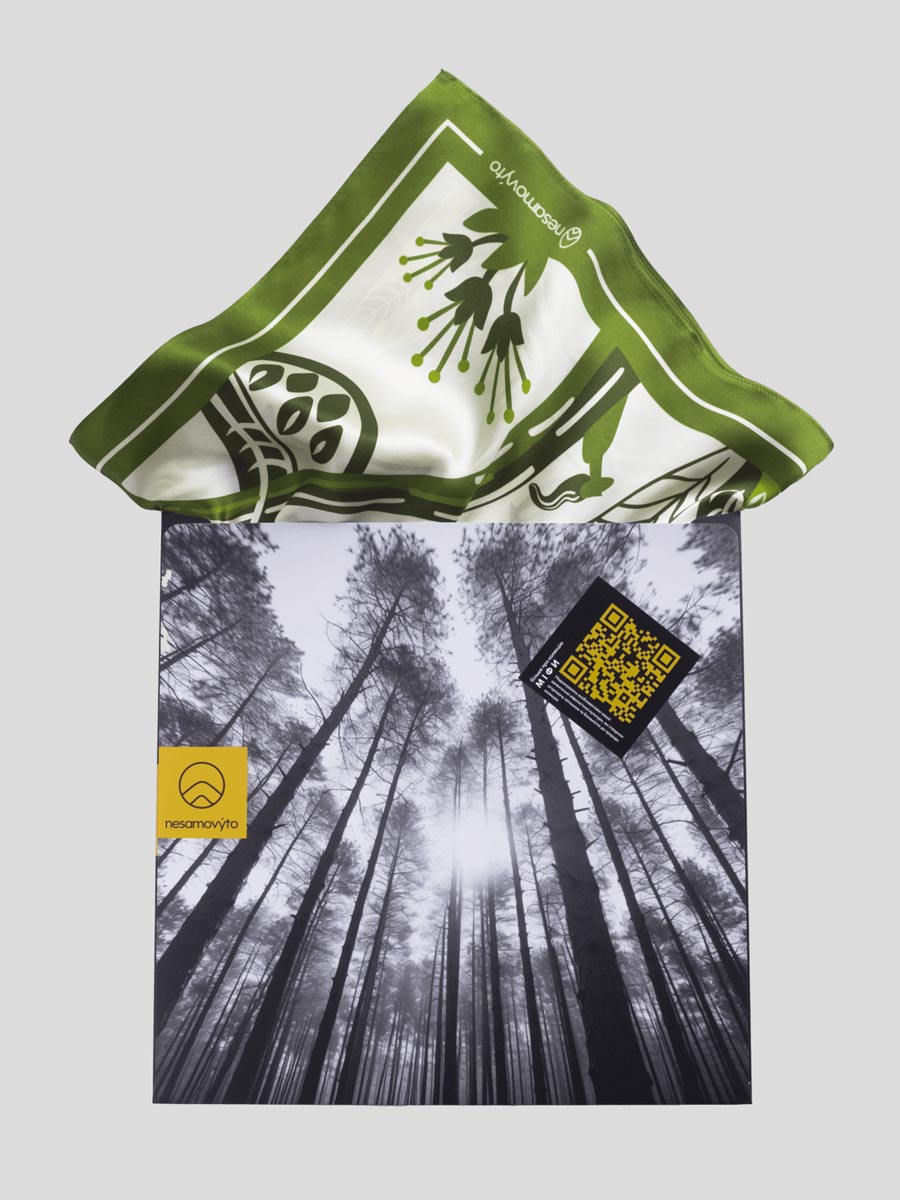 Silk scarf "SHUM" with double-sided printing