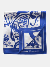 Silk scarf "VODIANYK" with double-sided printing