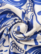 Silk scarf "VODIANYK" with double-sided printing