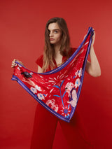 Silk scarf “Leontovych” with double-sided printing