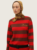 Redwood Striped Sweater with hand Embroidery