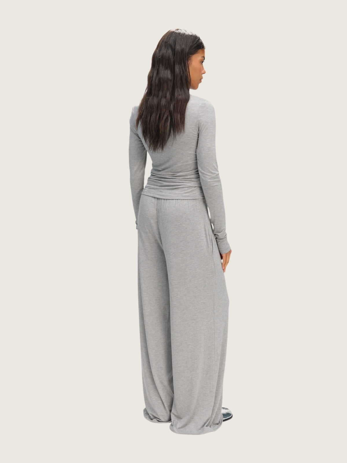 Gray slim viscose longsleeve