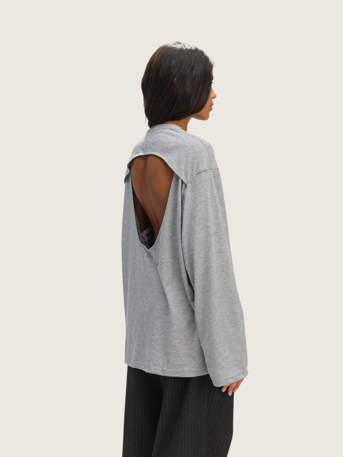Gray longsleeve with cutout