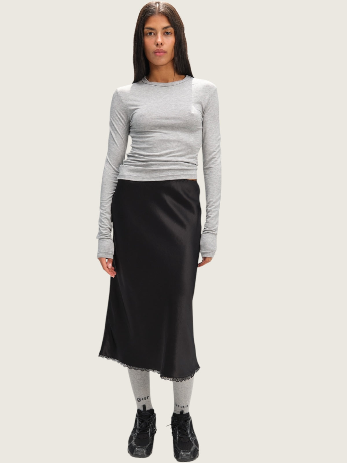 Black slip skirt