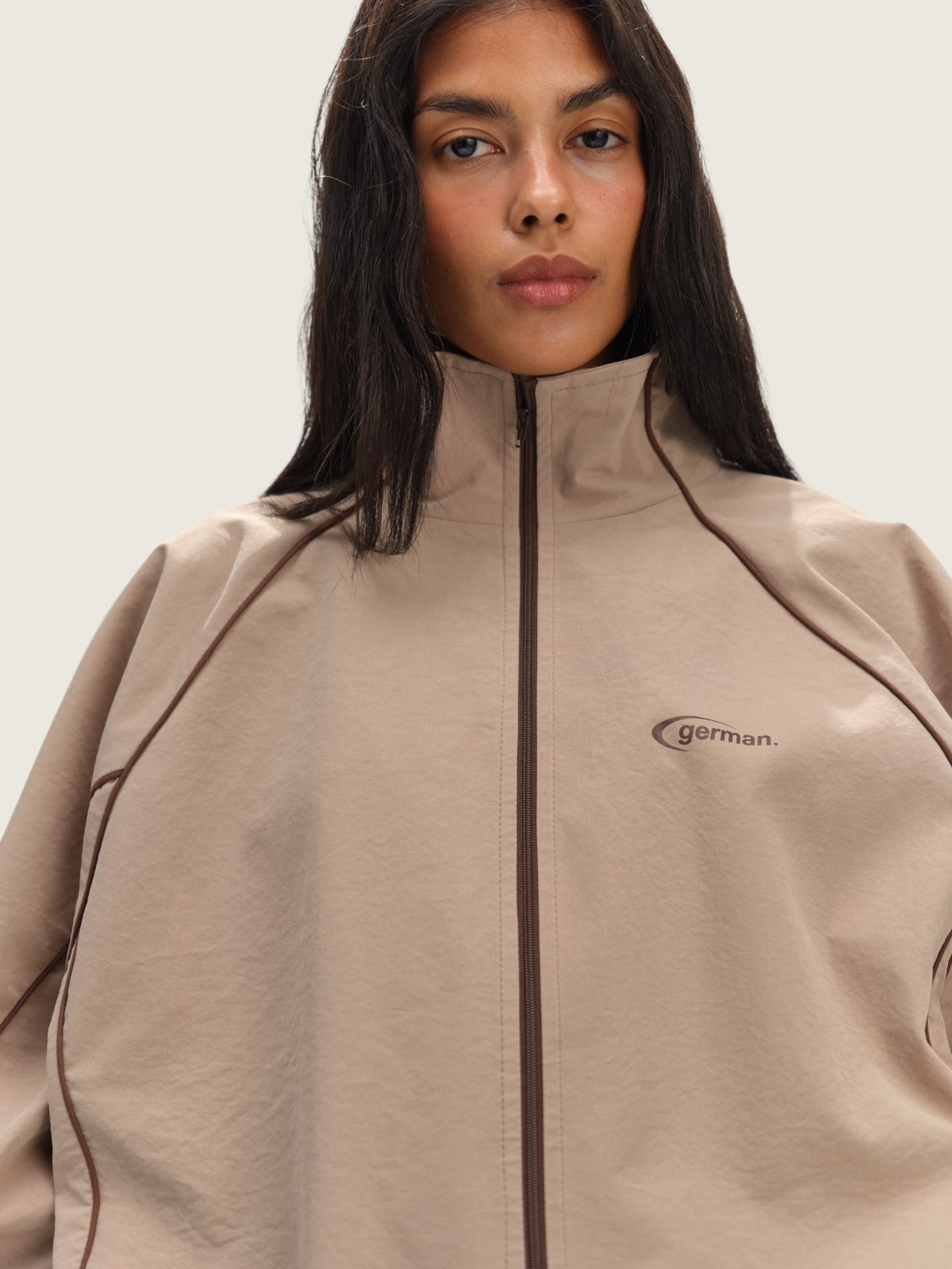 Beige jacket with edging