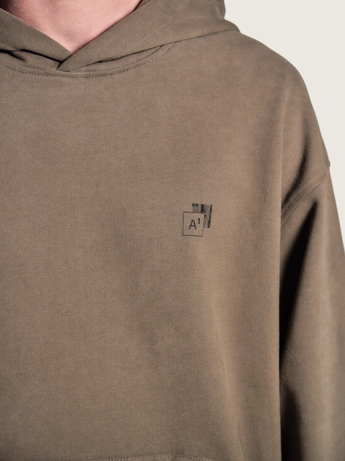 Trapezoid hoodie "Monument" khaki