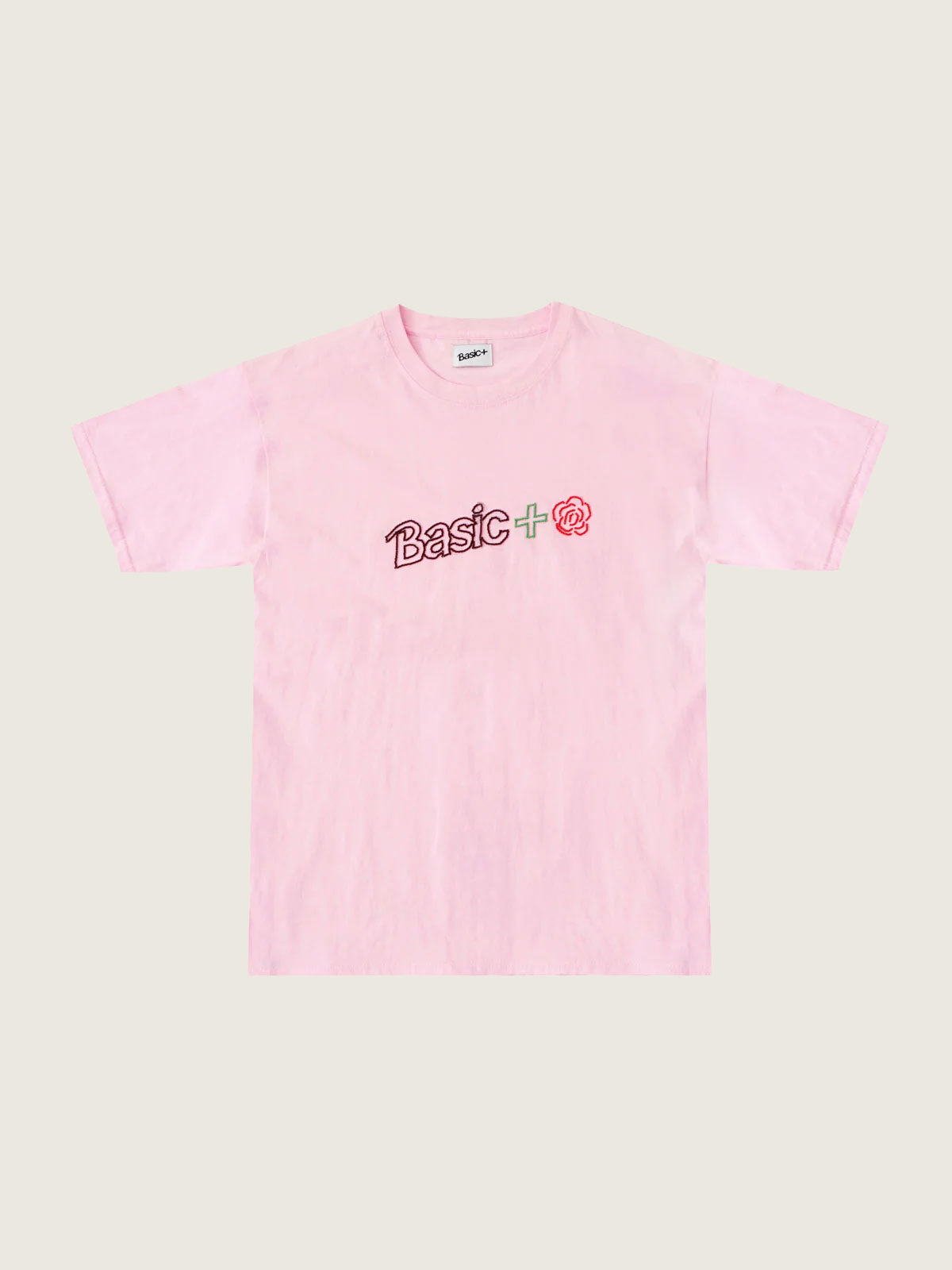 Basic+rose logo beaded t-shirt - Pink