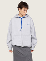 Gray melange zip hoodie (on) the way