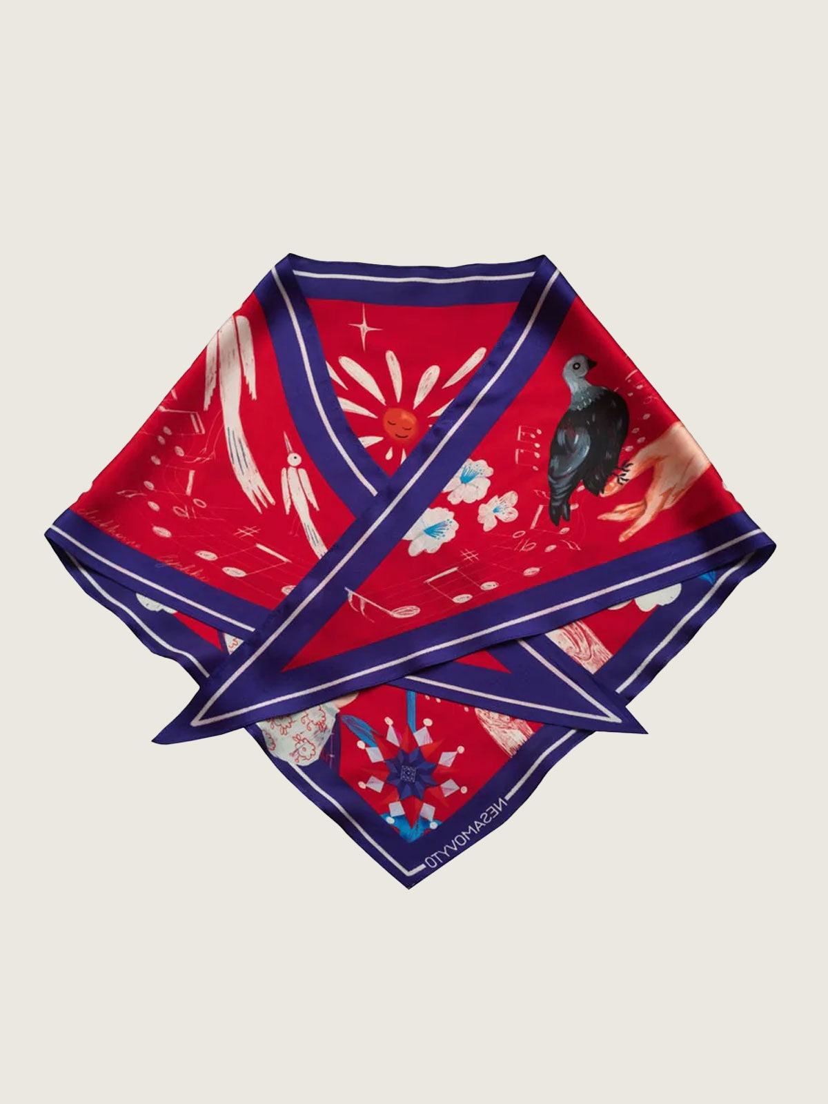 Silk scarf “Leontovych” with double-sided printing