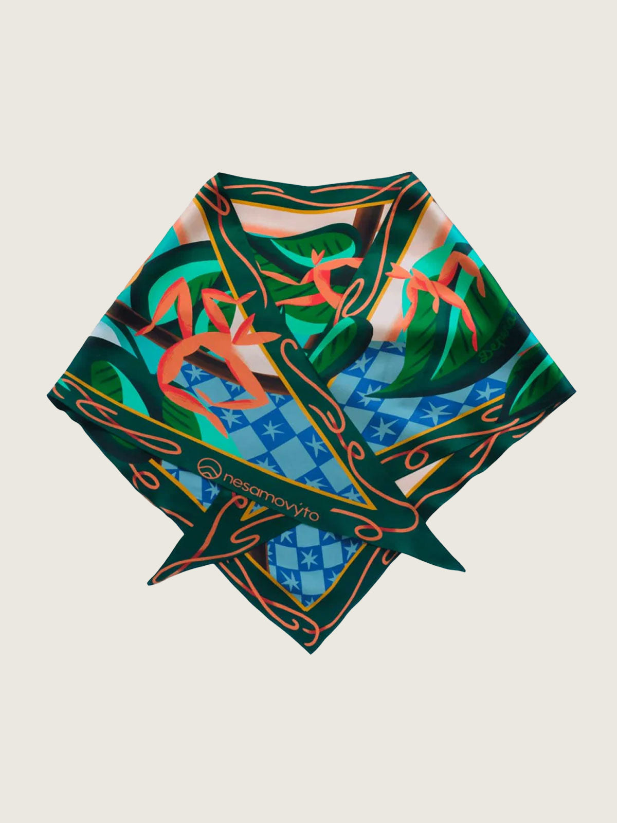 Silk scarf "Morelky" with double-sided printing  (author of the illustration - Oles Derega)