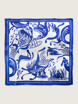 Silk scarf "VODIANYK" with double-sided printing