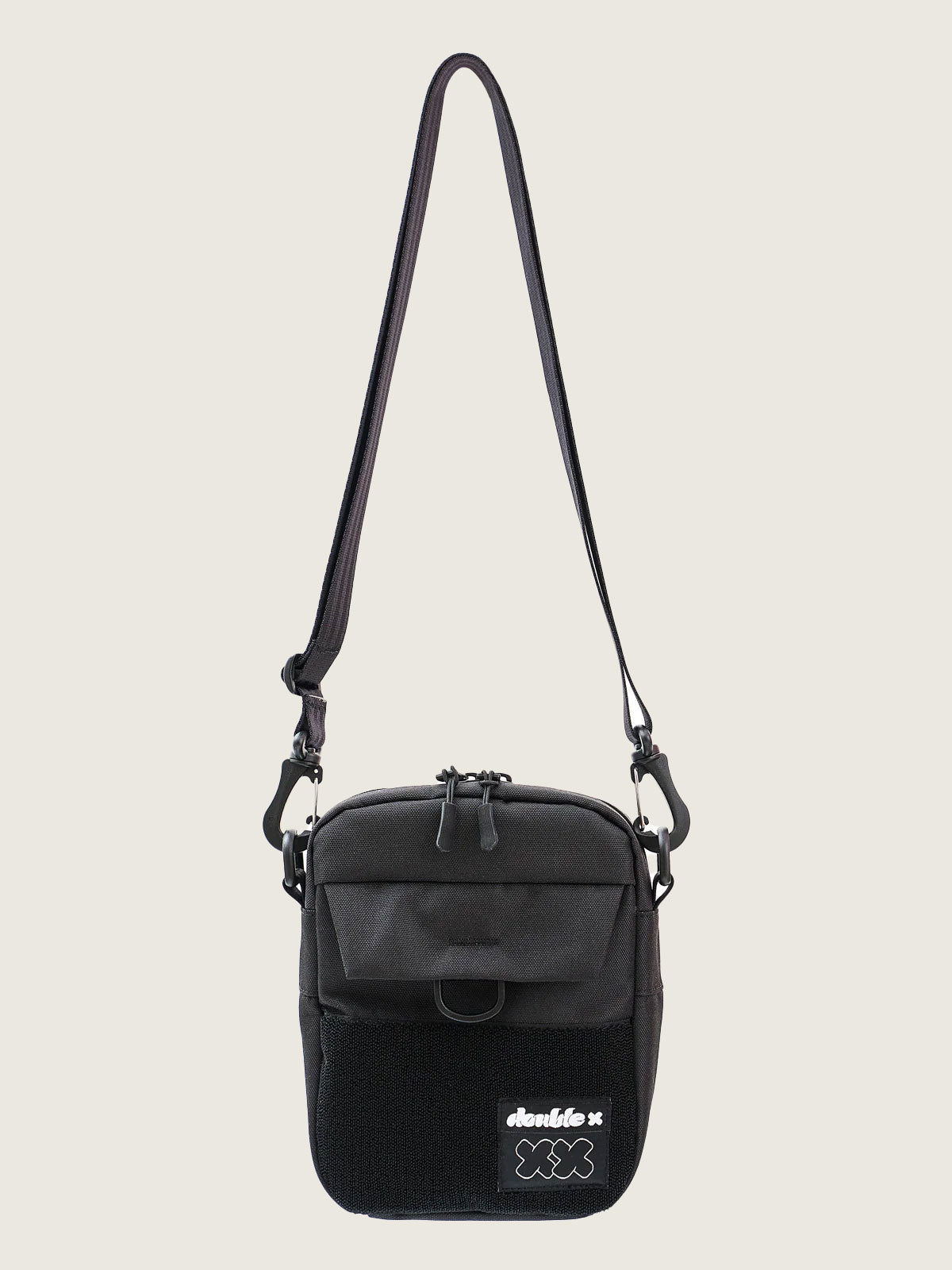 Tendo Black Velcro Crossbody Bag